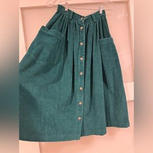 Eddie Bauer Teal Corduroy Skirt